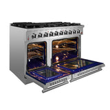 FORNO Massimo 48″ 6.58 cu. ft. Freestanding Gas Range with 8 Burners, FFSGS6239-48