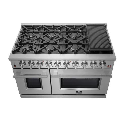 FORNO Massimo 48″ 6.58 cu. ft. Freestanding Gas Range with 8 Burners, FFSGS6239-48