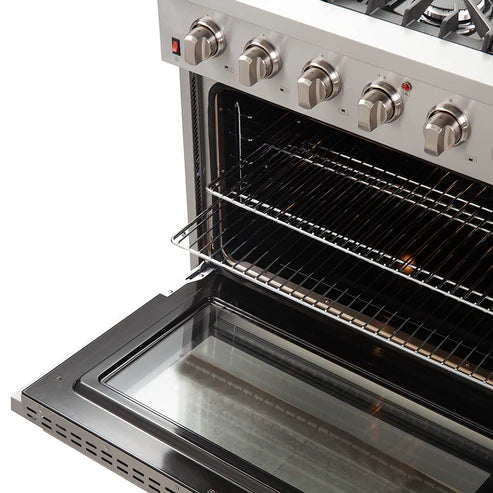 FORNO Appliance Package - 36" Gas Range, Dishwasher, 36" Refrigerator, FBDL-004-01CAUS