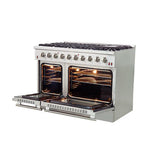 FORNO Galiano 48" 6.58 cu. ft. Gas Range with 8 Italian Burners in Stainless Steel, FFSGS6244-48