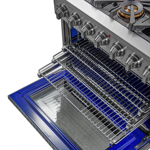 FORNO Capriasca 36" 5.36 cu. ft. Gas Range with 6 Italian Burners in Stainless Steel, FFSGS6260-36