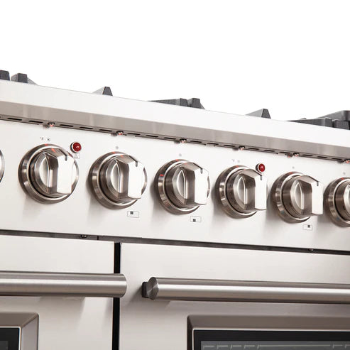 FORNO Capriasca 48″ 6.58 cu. ft. Gas Range with 8 Italian Burners in Stainless Steel, FFSGS6260-48