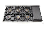FORNO Capriasca 48″ 6.58 cu. ft. Gas Range with 8 Italian Burners in Stainless Steel, FFSGS6260-48