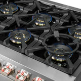 FORNO Capriasca 60″ 8.64 cu. ft. Gas Range with 10 Italian Burners in Stainless Steel, FFSGS6260-60