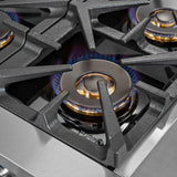 FORNO Capriasca 36" 5.36 cu. ft. Gas Range with 6 Italian Burners in Stainless Steel, FFSGS6260-36