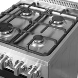 FORNO Lamazze 20" 2.05 cu. ft. Freestanding Gas Range with 4 Sealed Burners in Stainless Steel, FFSGS6265-20