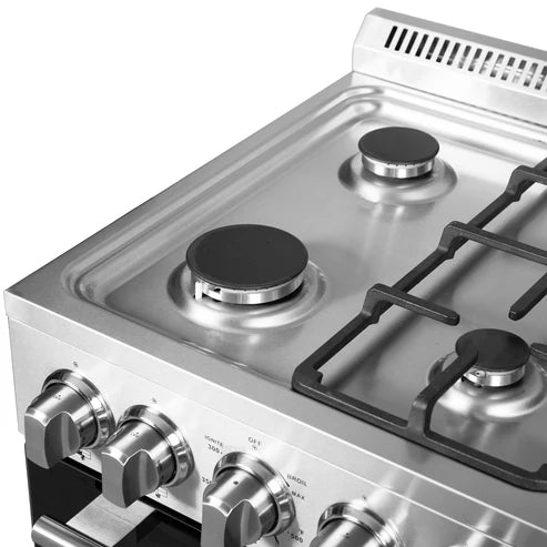FORNO Lamazze 20" 2.05 cu. ft. Freestanding Gas Range with 4 Sealed Burners in Stainless Steel, FFSGS6265-20