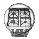 FORNO Breno 24" 2.3 cu. ft. Freestanding Gas Range with 4 Sealed Burners in Stainless Steel, FFSGS6272-24