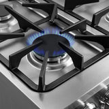 FORNO Breno 24" 2.3 cu. ft. Freestanding Gas Range with 4 Sealed Burners in Stainless Steel, FFSGS6272-24