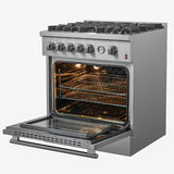FORNO Giovanni 30" 4.32 cu. ft. Gas Range with 5 Sealed Burners, Air Fry Basket, Wok Support and Griddle, FFSGS6274-30