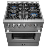 FORNO Marco 30" 4.32 cu.ft. Gas Range with 4 Burners and Built-In Temperature Gauge, FFSGS6277-30