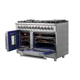FORNO Massimo 48″ Freestanding French Door Dual Fuel Range with 8 Burners, FFSGS6325-48