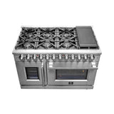 FORNO Massimo 48″ Freestanding French Door Dual Fuel Range with 8 Burners, FFSGS6325-48