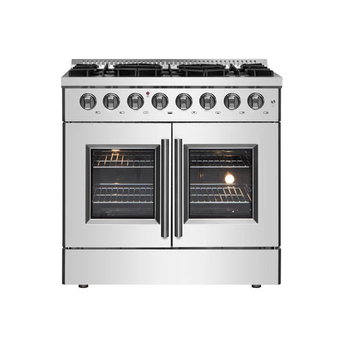 FORNO Galiano 36" 5.36 cu. ft. Dual Fuel Range with French Door in Stainless Steel, FFSGS6356-36