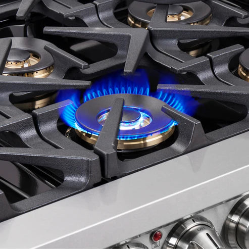 FORNO Capriasca 36" 5.36 cu. ft. Dual Fuel Range with French Door and 6 Sealed Burners, FFSGS6387-36