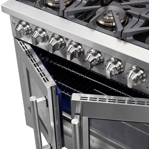 FORNO Capriasca 36" 5.36 cu. ft. Dual Fuel Range with French Door and 6 Sealed Burners, FFSGS6387-36