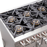 FORNO Capriasca 48" 6.58 cu. ft. Dual Fuel Range with French Door and 8 Sealed Burners, FFSGS6387-48