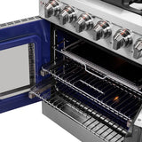 FORNO Massimo 30″ 4.32 cu. ft. Freestanding French Door Gas Range with 5 Burners, FFSGS6439-30