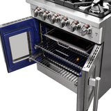 FORNO Massimo 30″ 4.32 cu. ft. Freestanding French Door Gas Range with 5 Burners, FFSGS6439-30