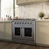 FORNO Galiano 36" 5.36 cu. ft. Freestanding Gas Range with French Door and 6 Burners, FFSGS6444-36