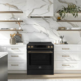 FORNO Espresso Donatello 30" 5 cu. ft. Induction Range with Air Fry and Self-Clean in Black and Silver Handles, FFSIN0905-30BLK