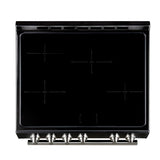 FORNO Espresso Leonardo 30" 5 cu. ft. Induction Range with Knob Control in Black and Antique Brass Accents, FFSIN0982-30BLK