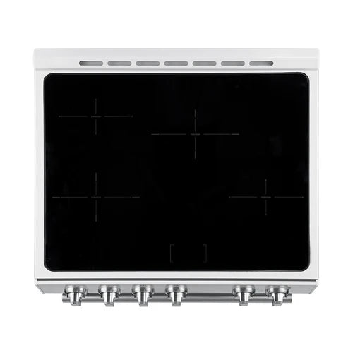 FORNO Espresso Leonardo 30" 5 cu. ft. Induction Range with Knob Control in White and Silver Accents, FFSIN0982-30WHT