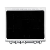 FORNO Espresso Leonardo 30" 5 cu. ft. Induction Range with Knob Control in White and Silver Accents, FFSIN0982-30WHT