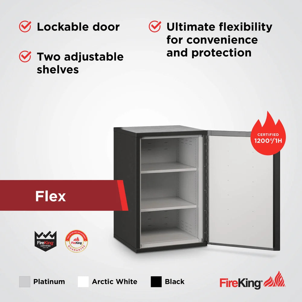 FireKing FireShield Edge Series 1-Hour Fire-Rated Storage Cabinet, Flex Cabinet, Arctic White
