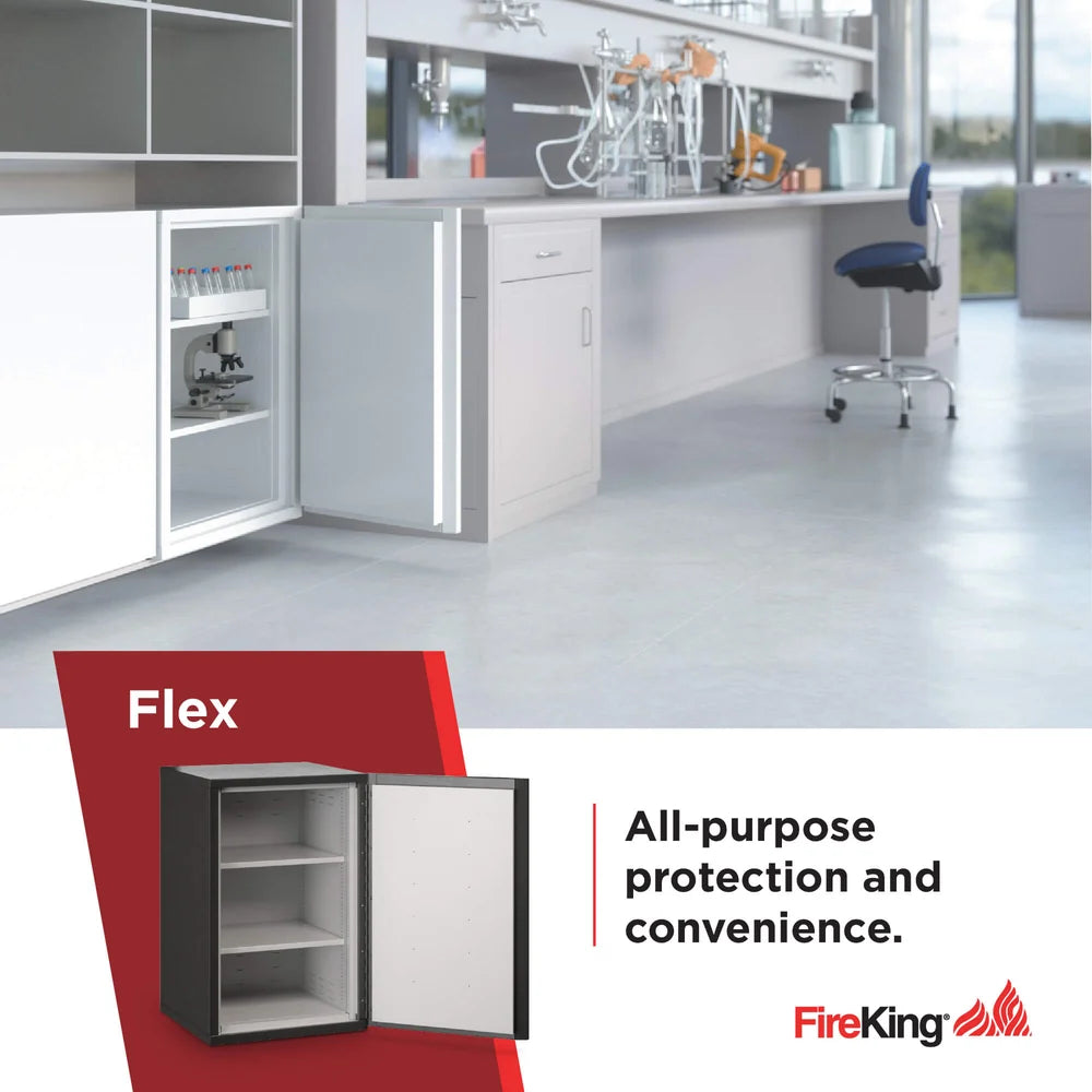 FireKing FireShield Edge Series 1-Hour Fire-Rated Storage Cabinet, Flex Cabinet, Arctic White
