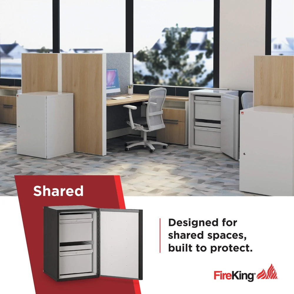 FireKing FireShield Edge Series 1-Hour Fire-Rated Storage Cabinet, Shared Cabinet, Platinum