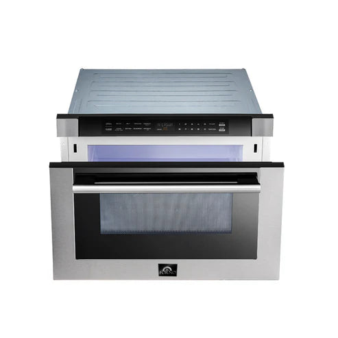 FORNO Capoliveri 24" 1.2 cu. ft. Built-In Microwave Drawer in Stainless Steel, FMWDR3000-24