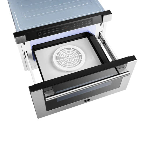 FORNO Capoliveri 24" 1.2 cu. ft. Built-In Microwave Drawer in Stainless Steel, FMWDR3000-24
