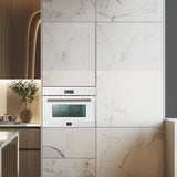 FORNO Espresso Oliena 24" 1.6 cu. ft. Built-In Microwave Oven in White with Silver Handles, FMWDR3093-24WHT