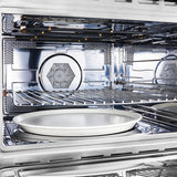 FORNO Espresso Oliena 24" 1.6 cu. ft. Built-In Microwave Oven in White with Silver Handles, FMWDR3093-24WHT