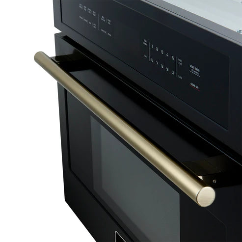 FORNO Espresso Oliena 30" 1.6 cu. ft. Built-In Microwave Oven in Black with Silver Handles, FMWDR3093-30BLK