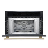 FORNO Espresso Oliena 30" 1.6 cu. ft. Built-In Microwave Oven in Black with Silver Handles, FMWDR3093-30BLK