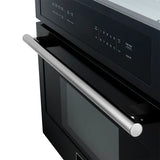 FORNO Espresso Oliena 30" 1.6 cu. ft. Built-In Microwave Oven in Black with Antique Brass Handles, FMWDR3093-30BLK