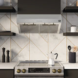 FORNO Espresso Bari 30" 400 CFM Under Cabinet Range Hood in Stainless Steel with Silver Handles, FRHUC5255-30