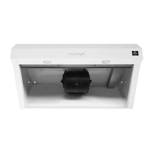 FORNO Espresso Bari 30" 400 CFM Under Cabinet Range Hood in White with Silver Handles, FRHUC5255-30WHT