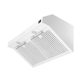 FORNO Espresso Bari 30" 400 CFM Under Cabinet Range Hood in White with Antique Brass Handles, FRHUC5255-30WHT