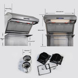 FORNO Savona 36" 1,200 CFM Wall Mount Range Hood and Back Splash, FRHWM5029-36HB