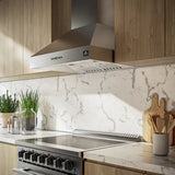 FORNO Orvieto 30" 600 CFM Wall Mount Range Hood in Stainless Steel, FRHWM5094-30