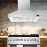 FORNO Orvieto 48" 1,200 CFM Wall Mount Range Hood in Stainless Steel, FRHWM5094-48