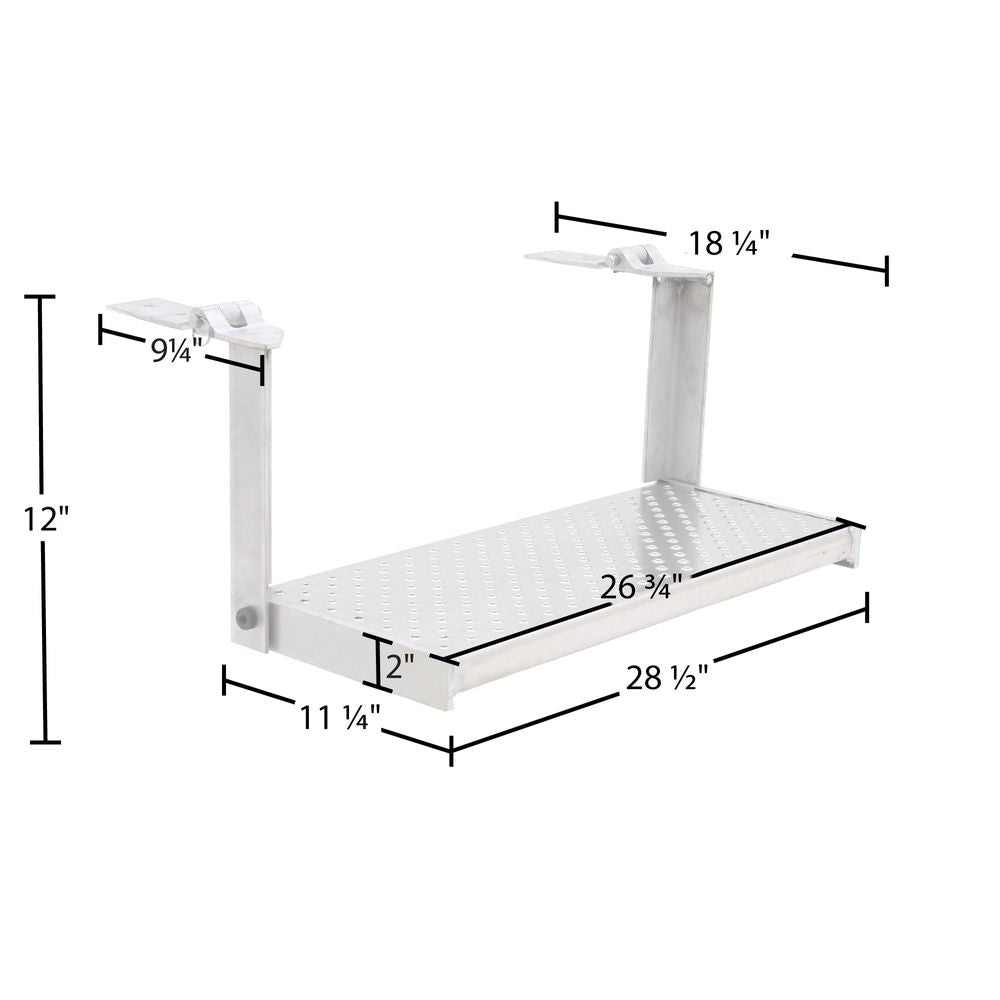 26" W Folding Aluminum Punch Plate Trailer Step