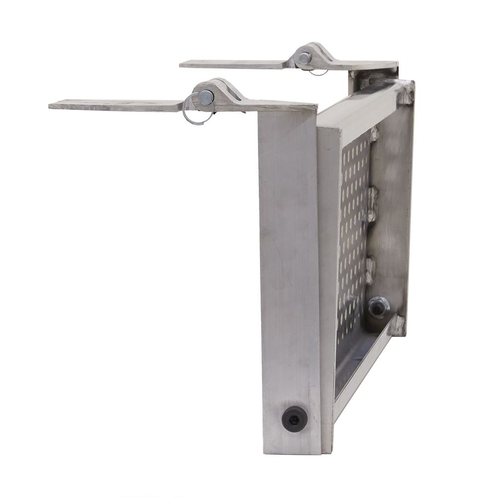 26" W Folding Aluminum Punch Plate Trailer Step