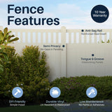 Aleko 6’ x 6’ Vinyl Semi-Private Fence – Sand - Denver Series