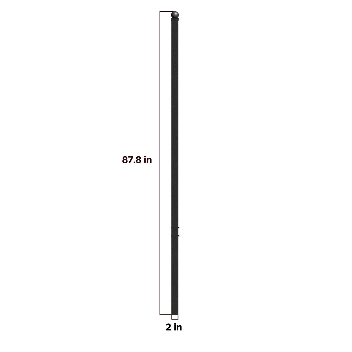 Aleko Fence Post for 5.5 x 5 Ft. DIY Fence Kits – 7.3 Ft. – Black