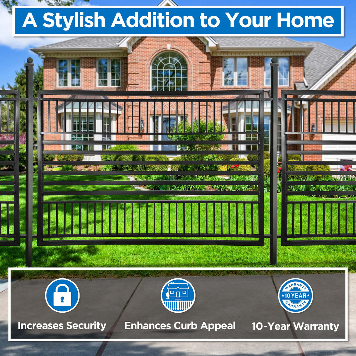 Aleko Steel Fence – Barcelona Style – 8x5 ft.