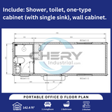 Portable Office 7ft x 20ft with Bathroom